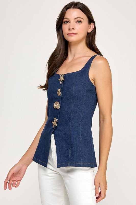 Denim Under the sea Vest