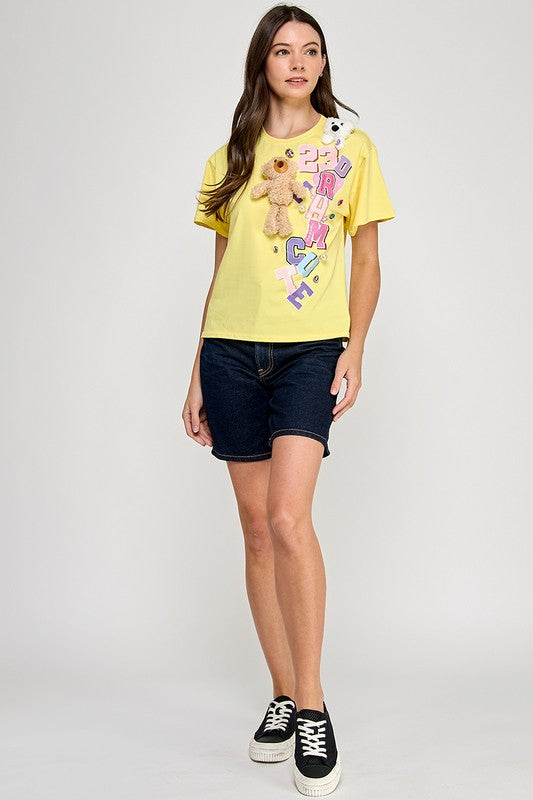 Yellow Bear Dram Cute T-Shirt