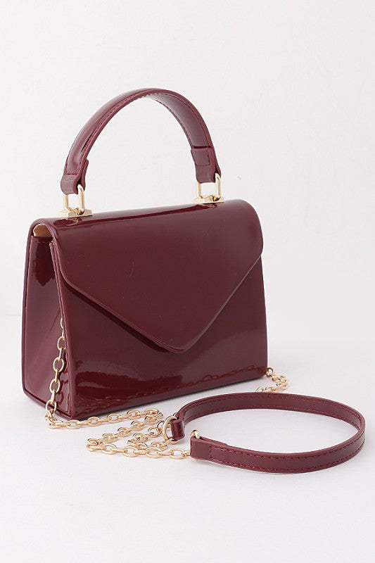 Pre-order June 15 Chocolate Mini Enamel Cross Body Bag