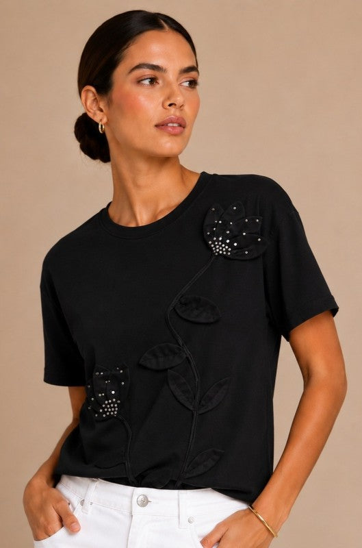 Black Flower T-Shirt