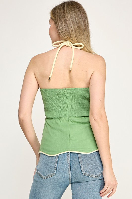 Green Halter Tube Top