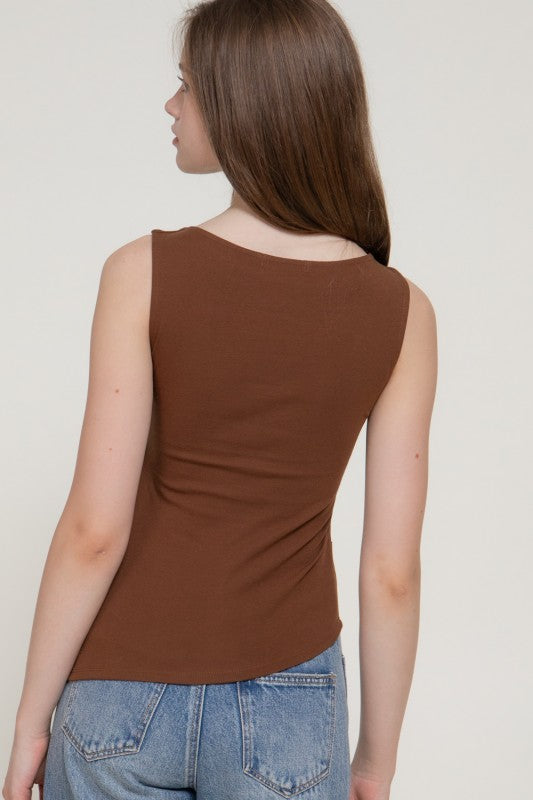 Pre-order June 29 Brown Asymmetric Top