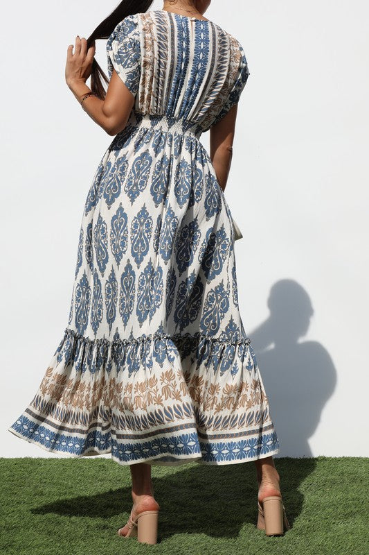 Blue Mocha Midi Dress