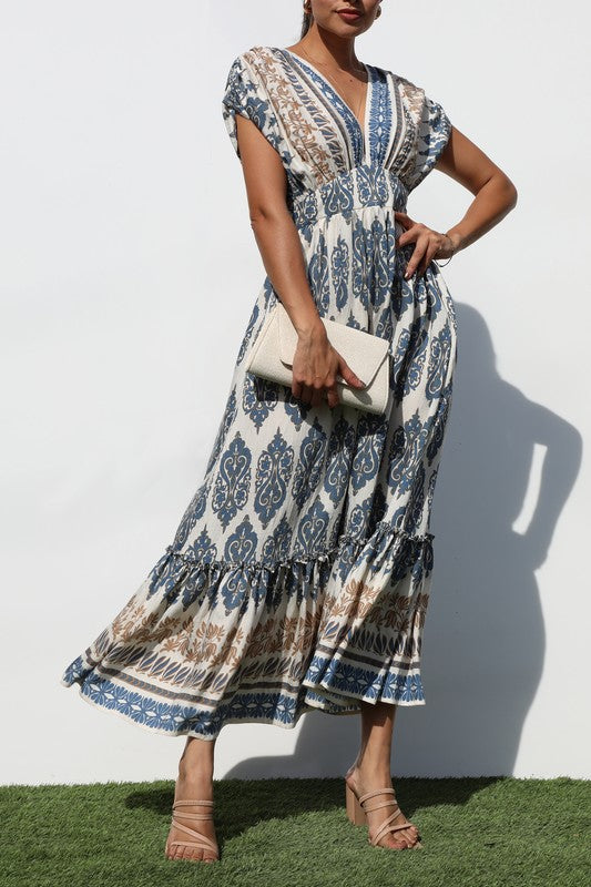 Blue Mocha Midi Dress