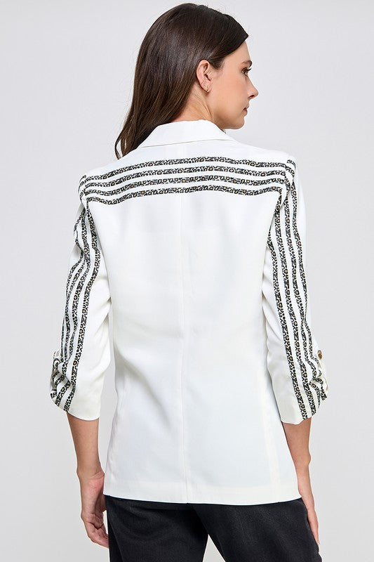 White One Button Blazer