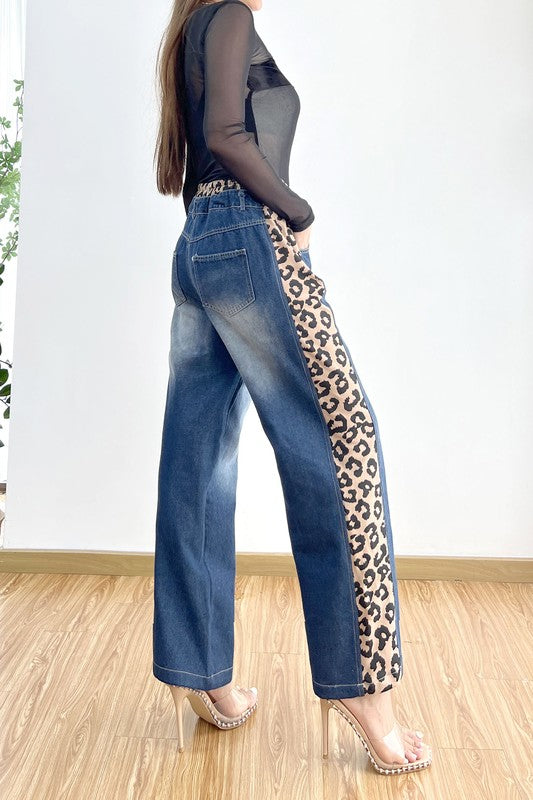 Re- Stock Leopard Contrast High Rise Pant