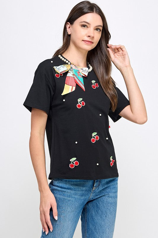 Black Scarfs cherries T-Shirt