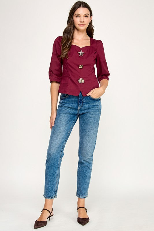 Pre-order Agosto 30 Wine Square Shirt