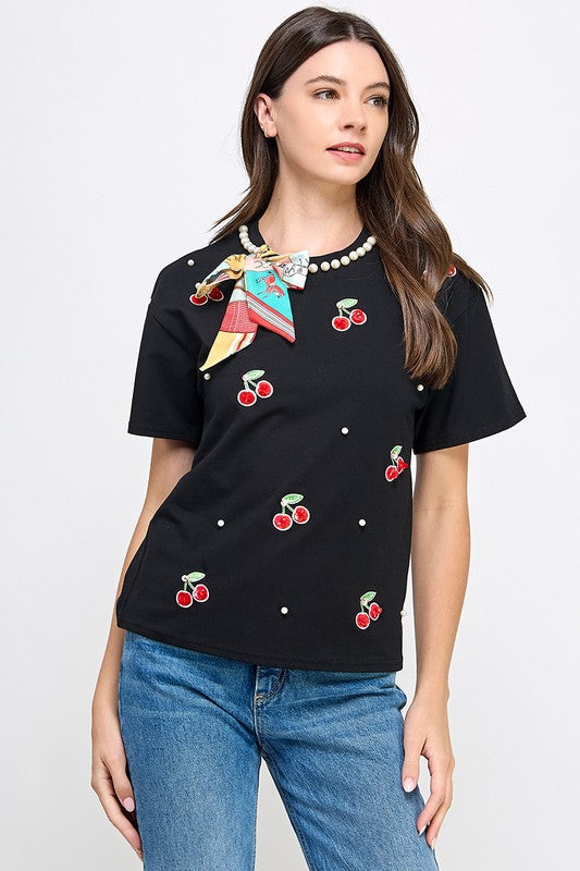 Black Scarfs cherries T-Shirt