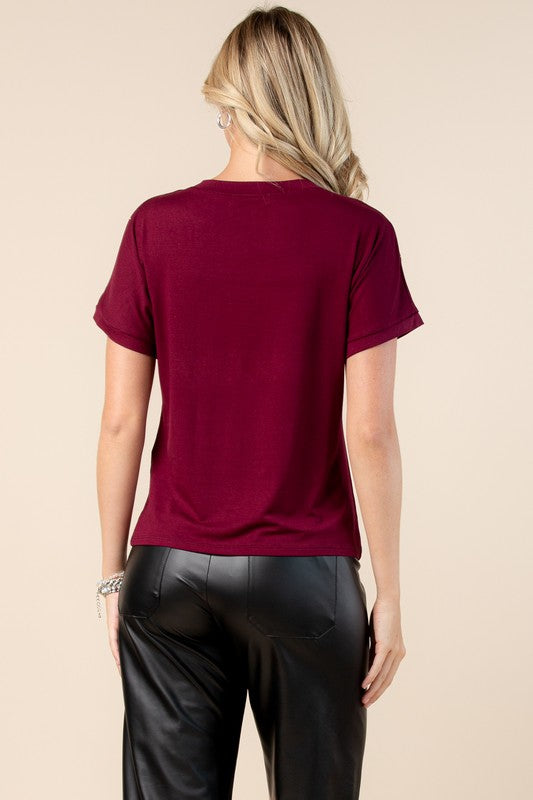 Burgundy Foil T- Shirt