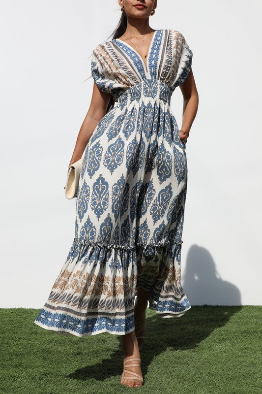 Blue Mocha Midi Dress