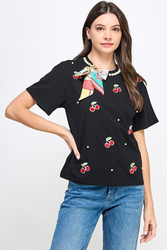 Black Scarfs cherries T-Shirt