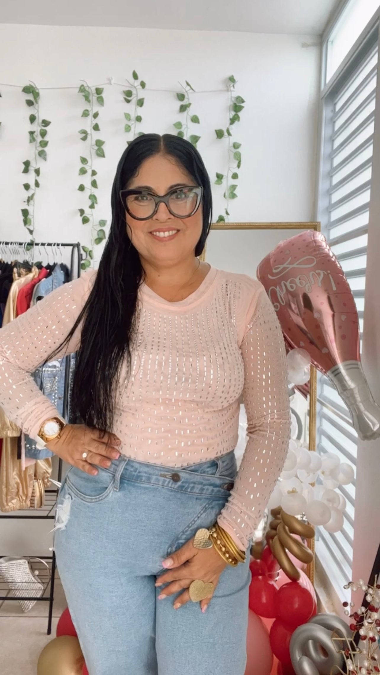 Mesh Rhinestone Top