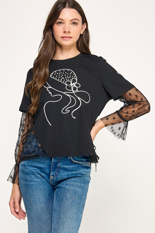 Black Lace T-Shirt