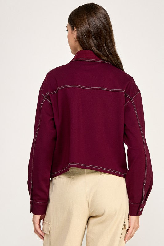 Pre-order Dic 3 Burgundy Solid Jacket