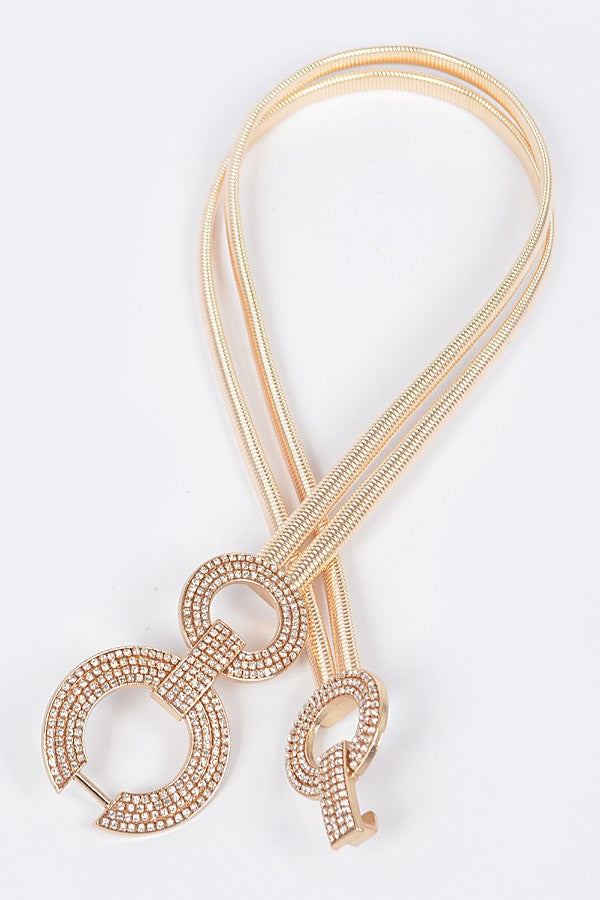 Gold Rhinestone Double Belt