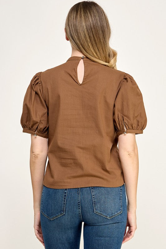 Pre-order Agosto 17 Brown Military Blouse