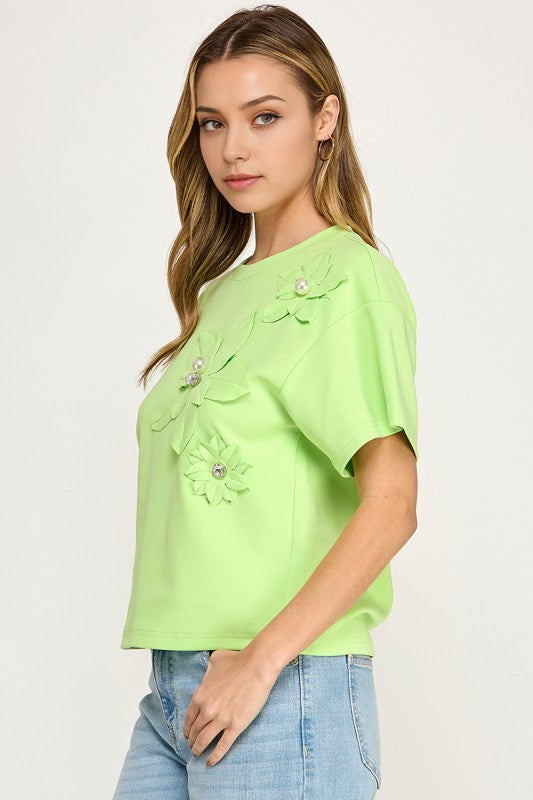 Pre-order March 9 Lime Flower top