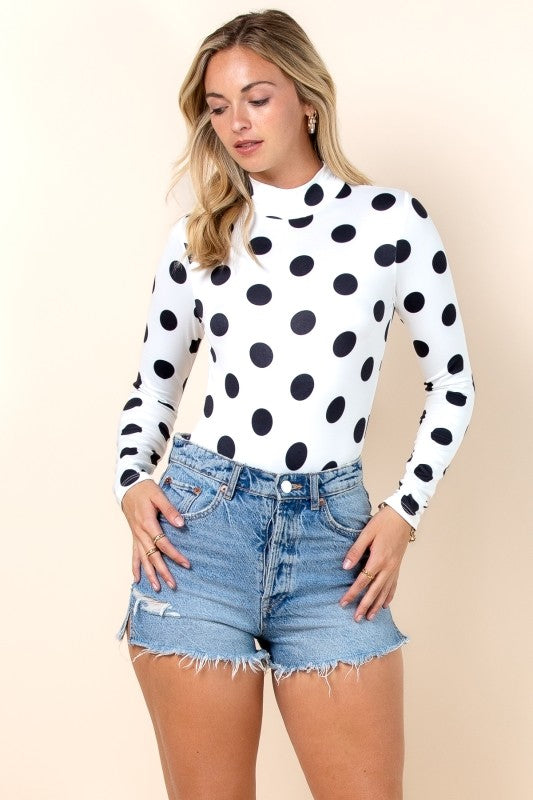 White Polka Dot Bodysuit