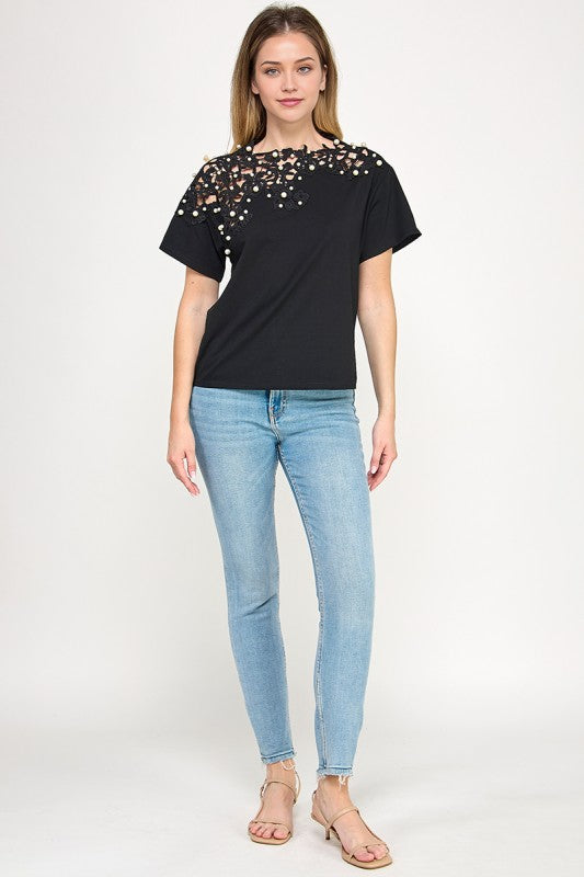 Black Lace T-Shirt