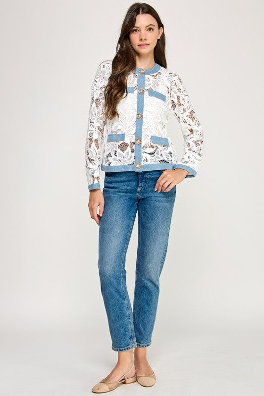White Crochet Lace Jacket