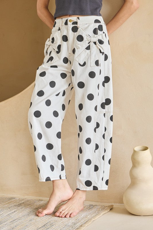 Pre-order June 15 Black Polka Bow Barrel