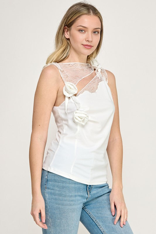 White Cut Out Asymmetrical Top