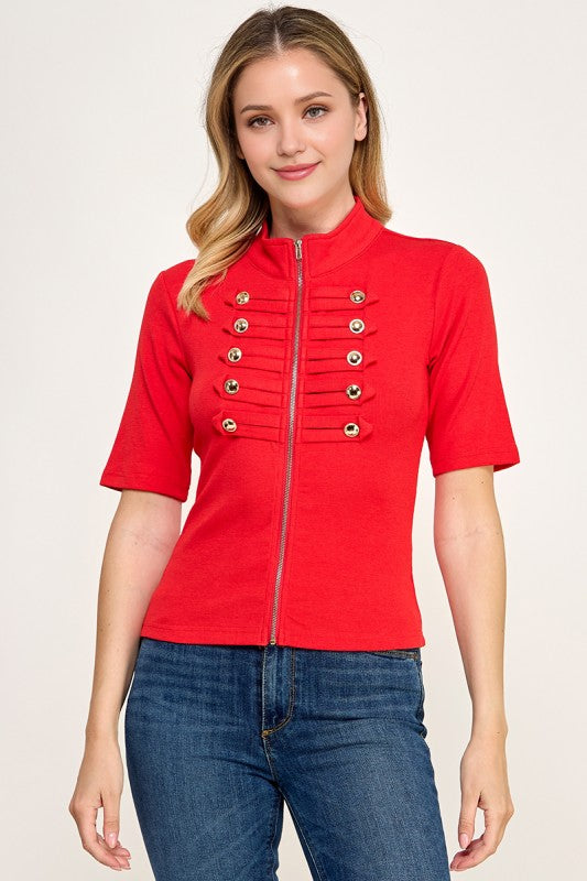 Pre-order Agosto 3 Red Napoleonic Zipper