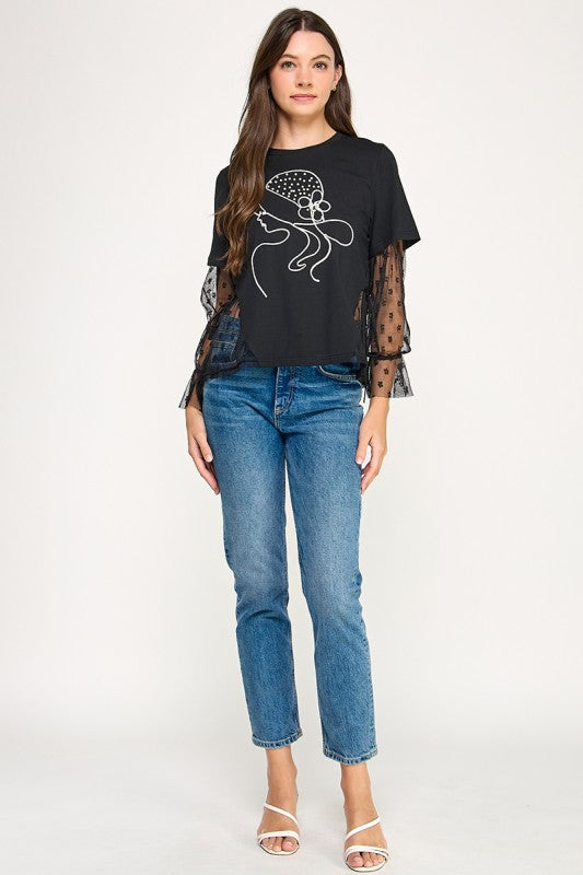 Black Lace T-Shirt