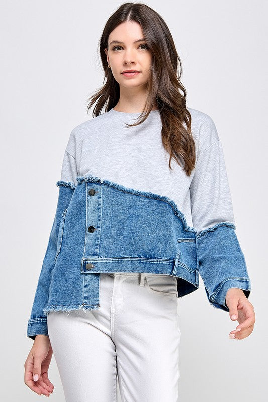 Gray Unbalance Sweater