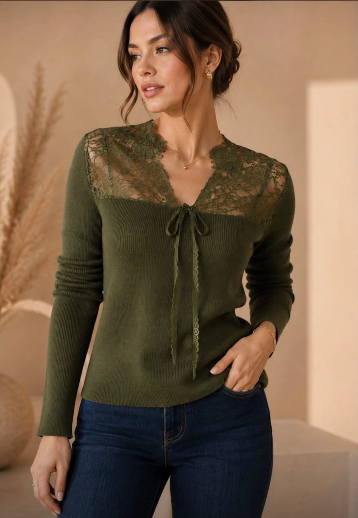Olive Sweater Shirt