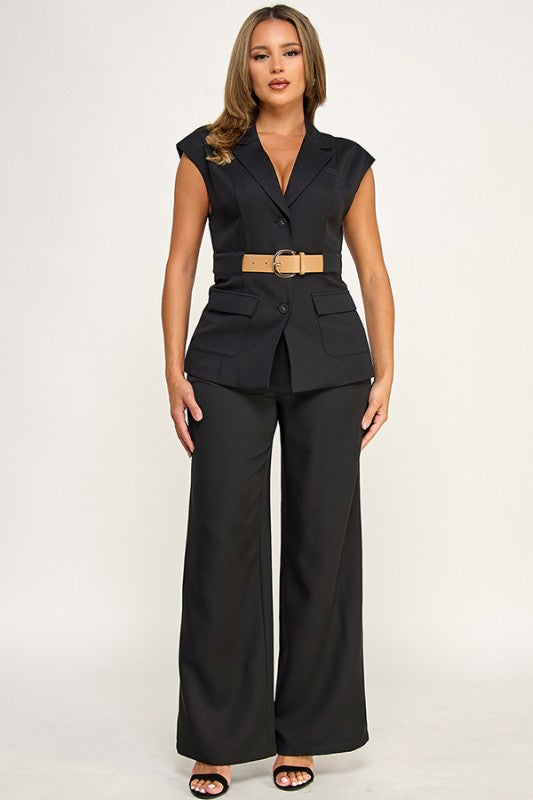Pre-order August 24 Black Vest & Pant Set