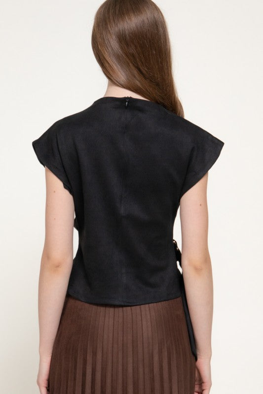 Pre-order August 24 Black Suede Top