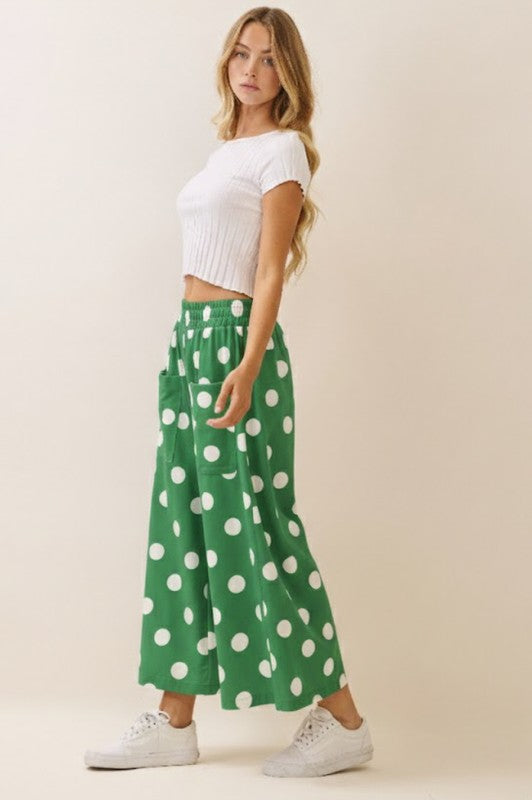 Green Polka Pull-on Pant
