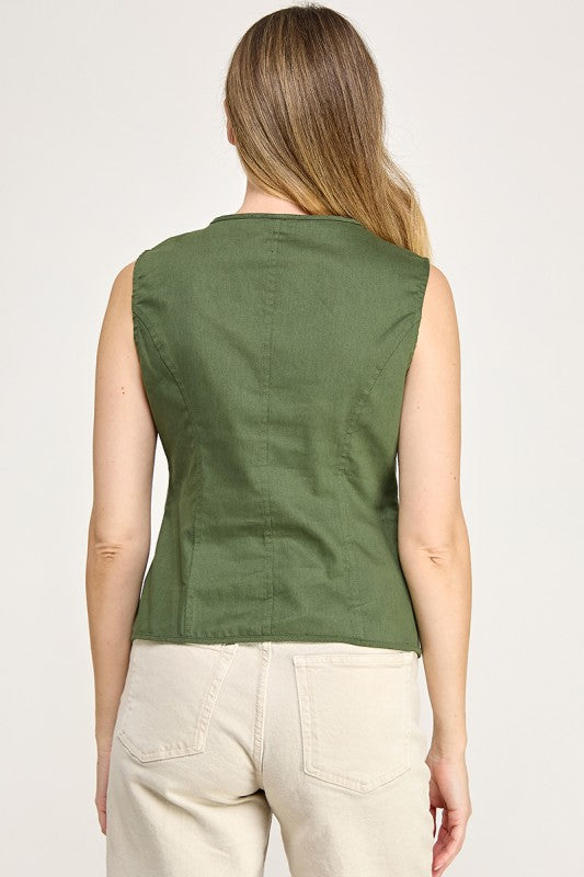 Pre-order Oct 26 Olive Mandarin Top
