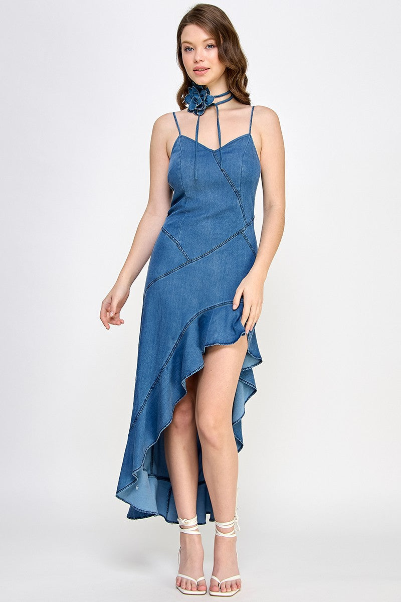 Dark Denim High Low Dress