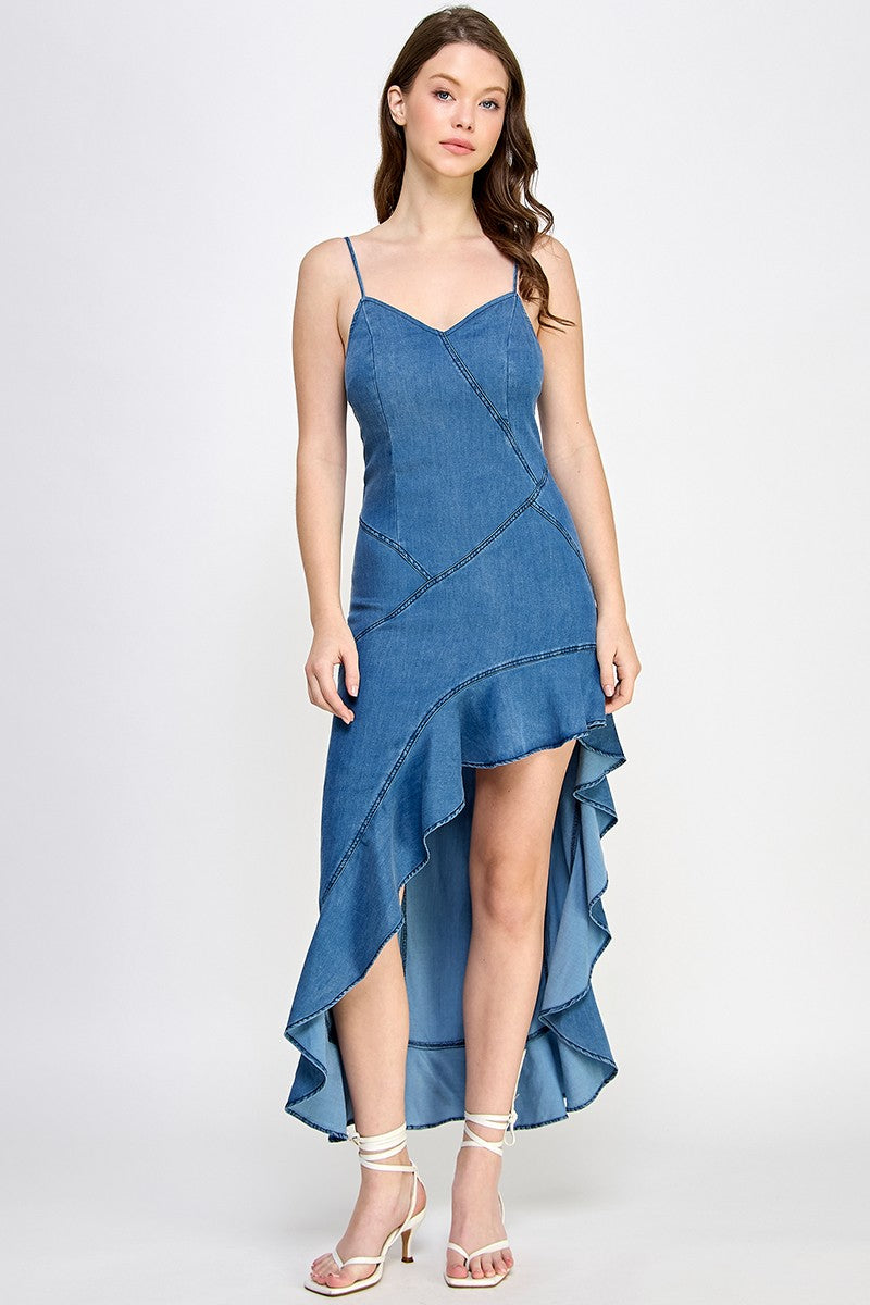 Dark Denim High Low Dress