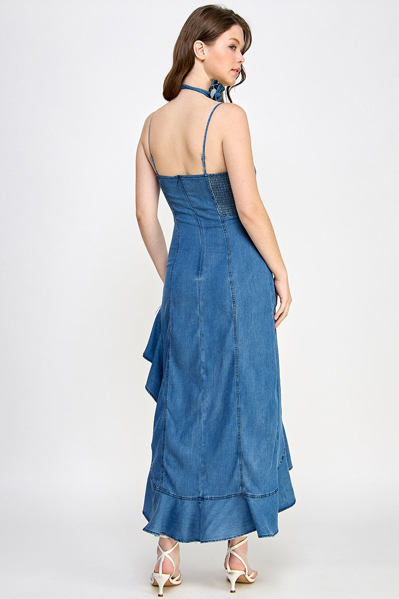 Dark Denim High Low Dress