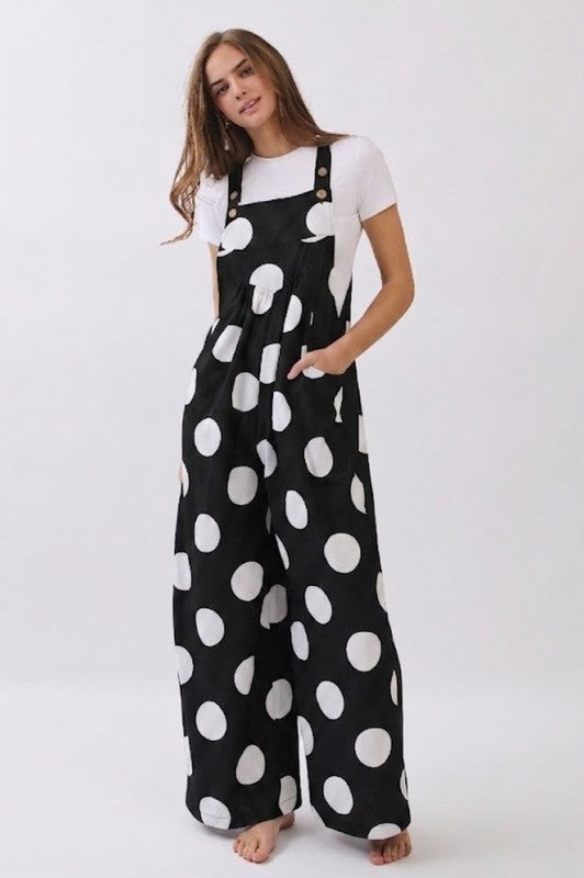 Pre-Order June 1 Black Polka Dot Jumpsuit