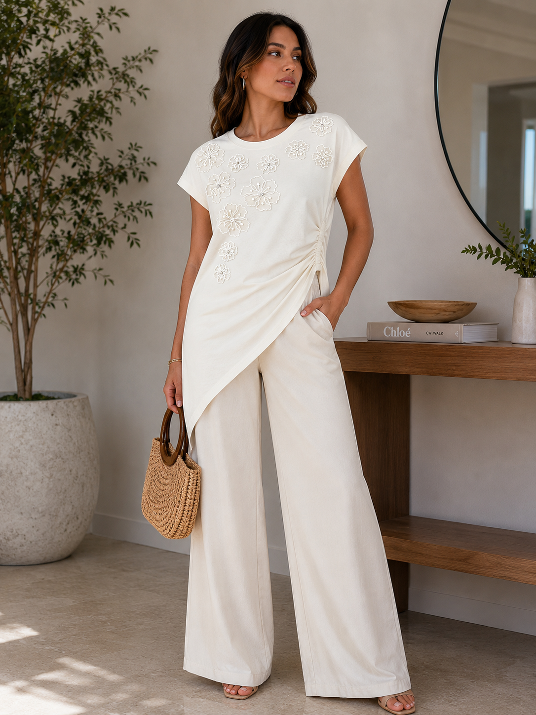 Ivory Asymmetric T-Shirt