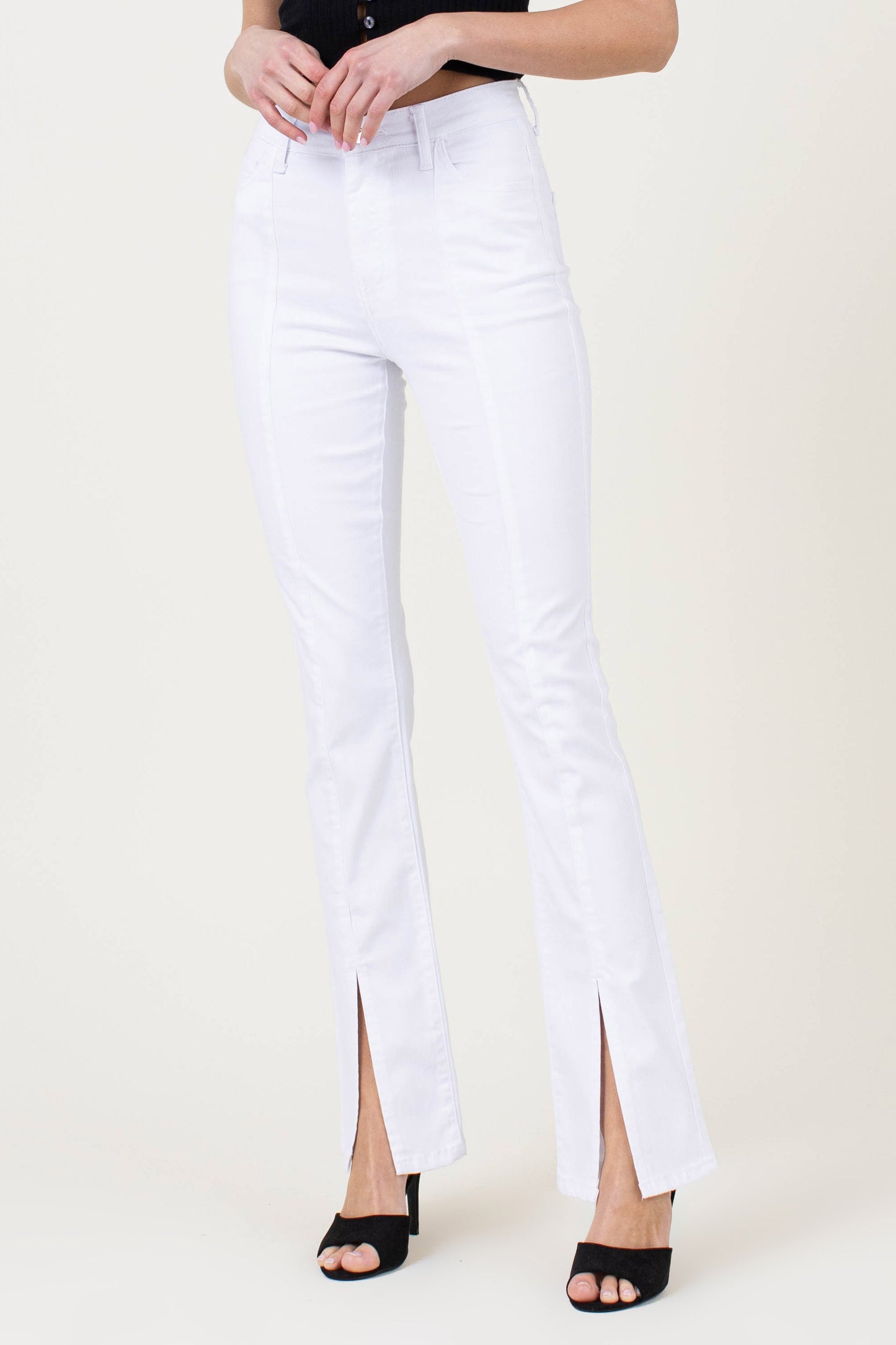 Vibrant Front Slit Slim Bootcut