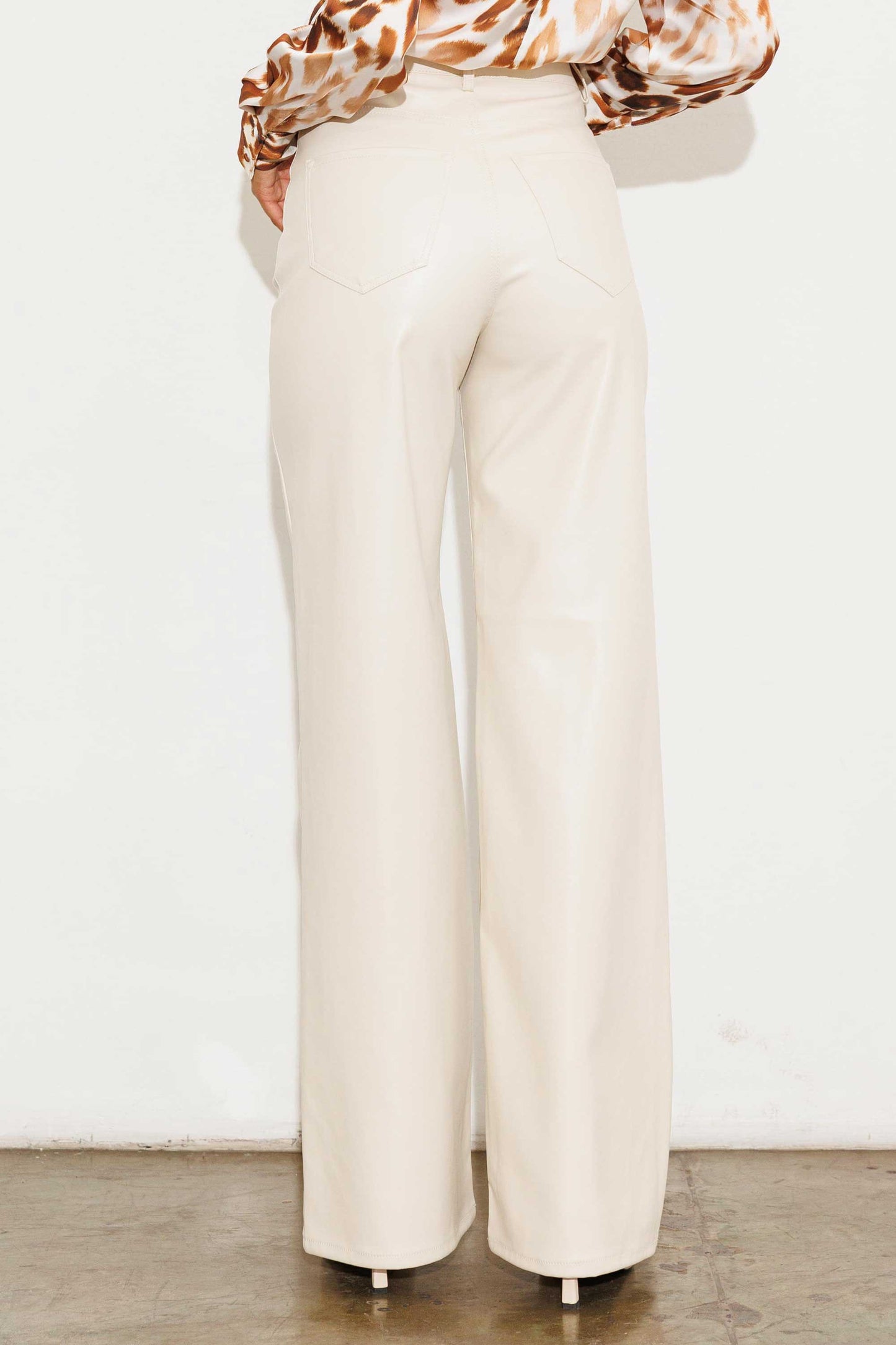 Vibrant VEGAN LEATHER WIDE LEG PANTS