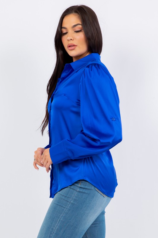 Long Sleeve Satin Shirt