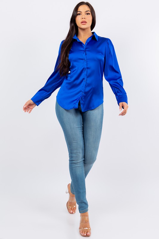 Long Sleeve Satin Shirt