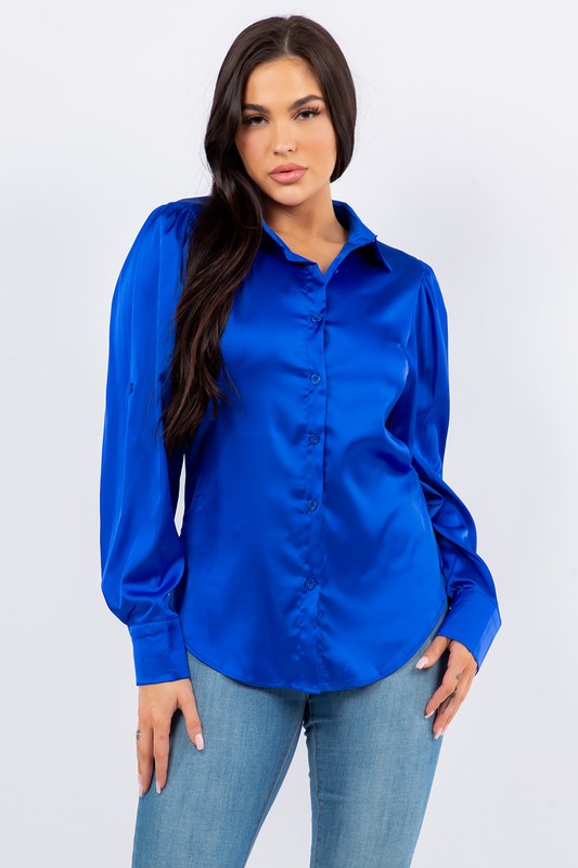 Long Sleeve Satin Shirt