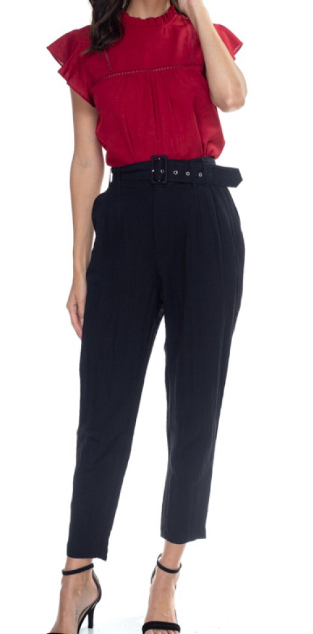 Small High Waist Removable Belt Pants