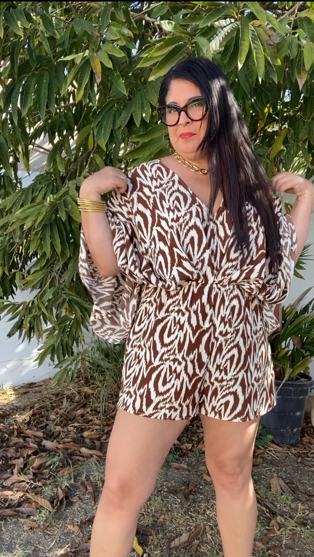 SLEEVE TIE BACK NECK ROMPER