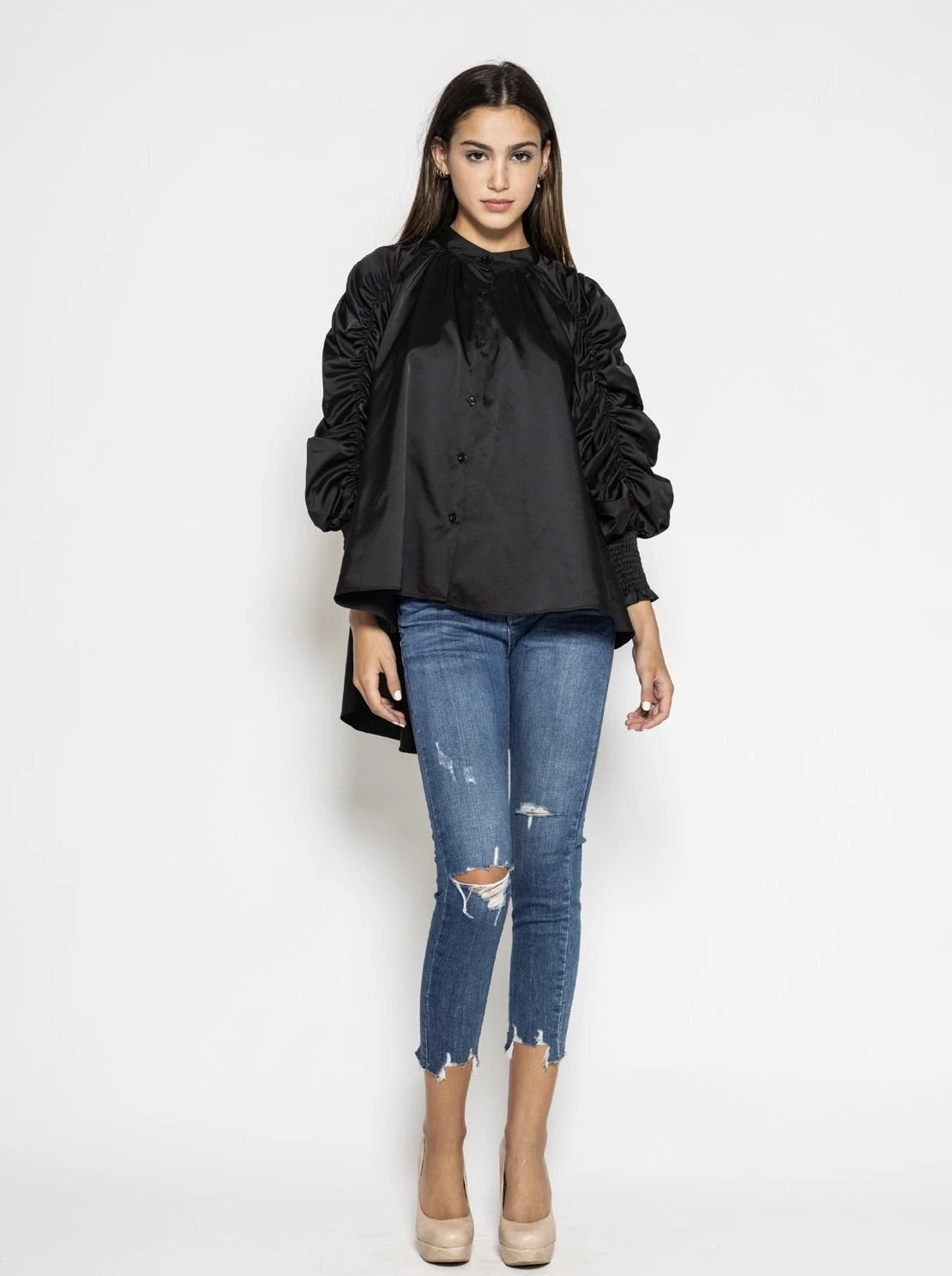 GRACIA DISTRESSED BLUE JEAN