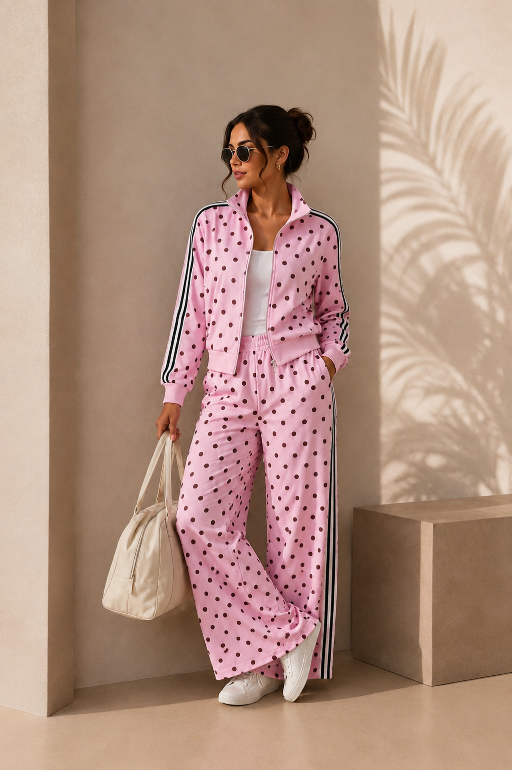 Wine/Pink Polka Travel Set