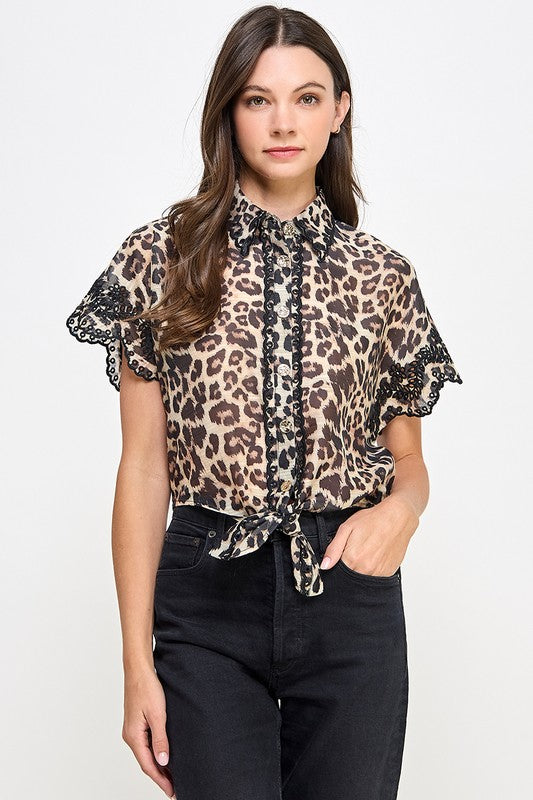 Animal Print Button Down Shirt